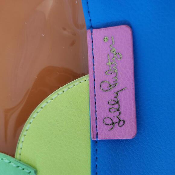 Lilly Pulitzer Womens Clutch Palm Tree Design Multi Color Clear Size Medium - Picture 2 of 11